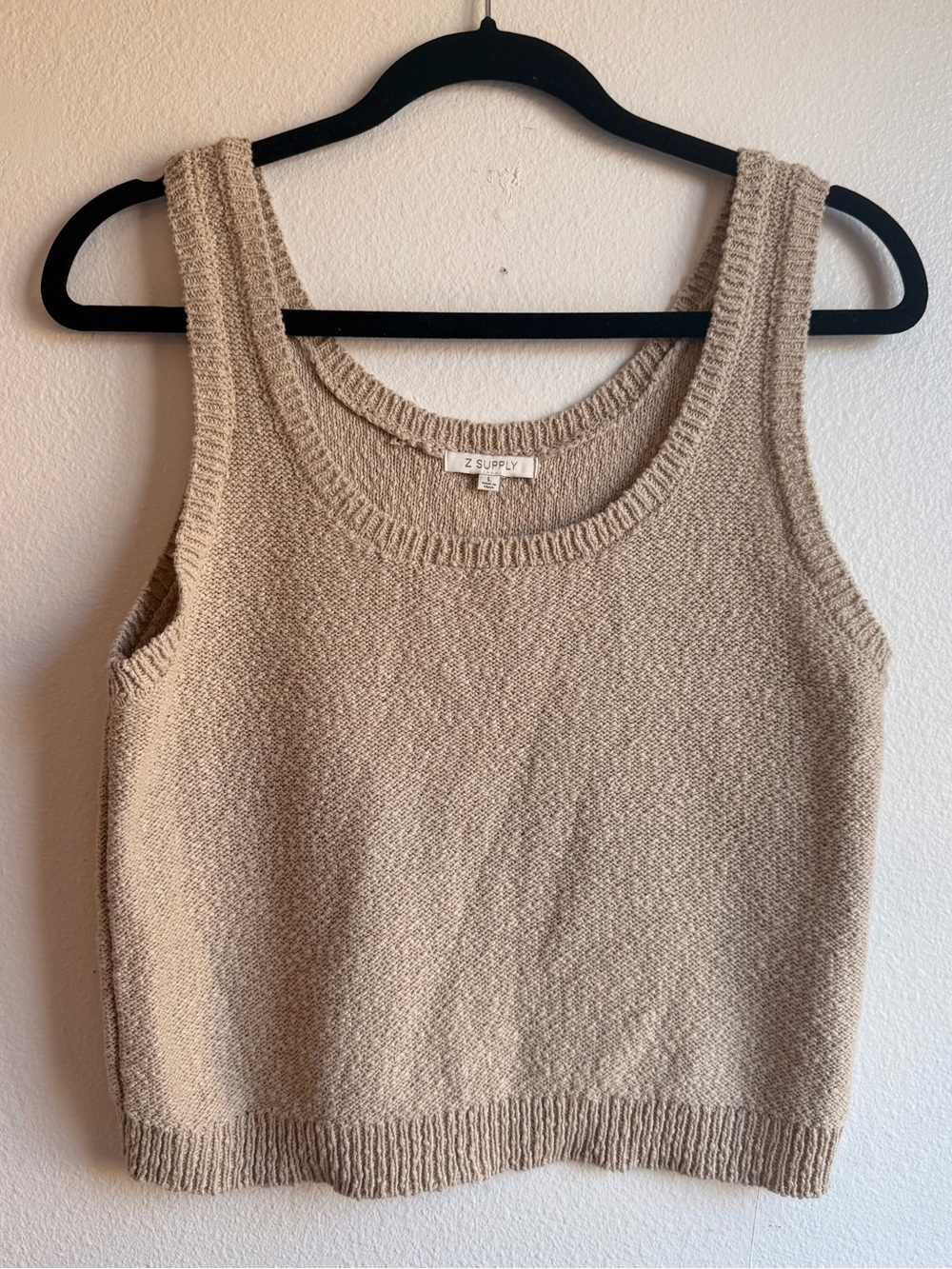 Z Supply Cream Knit Scoop Tank Fall colors Size L